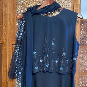 🚺📐Patrick Evening navy silk mother-of-the-bride dress